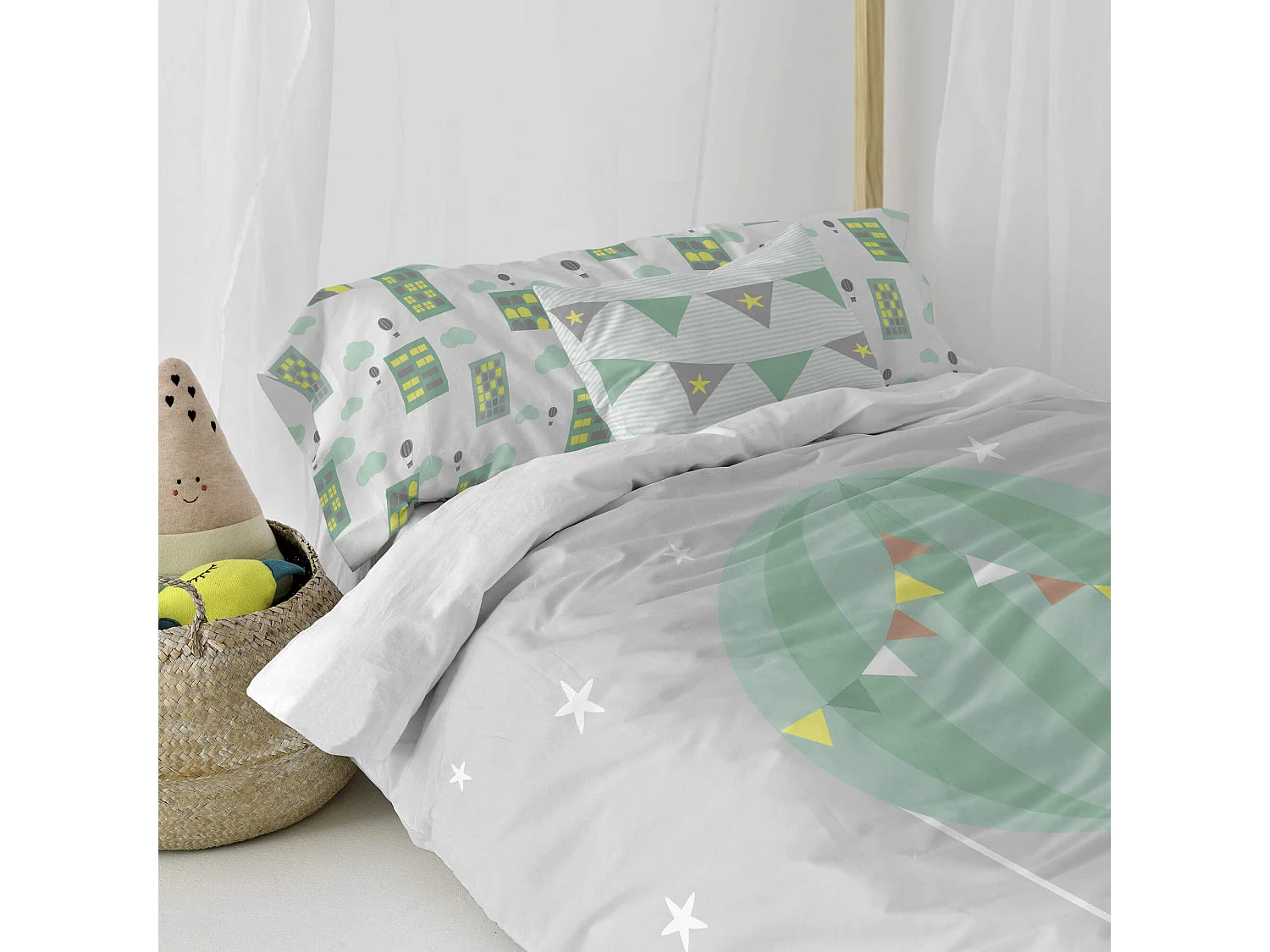 Parure housse de couette 140x200 cm Air balloon