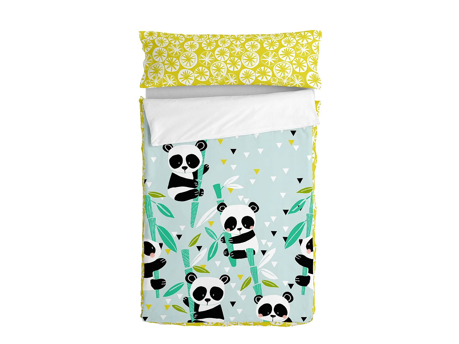 Nordic sack 90x200 cm Mit füllung Panda garden blue