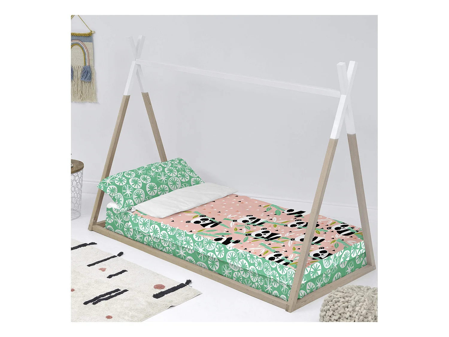 Saco nórdico Cama 90 (90x200 cm) Sin relleno Panda garden