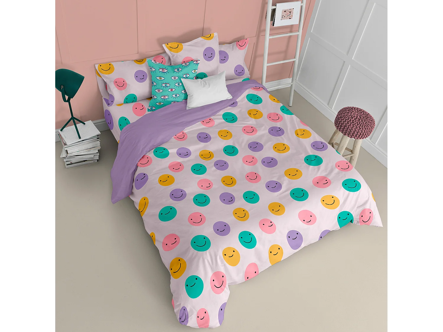 Housse de couette 260x240 cm Funny faces