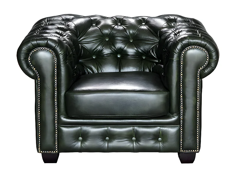 Fauteuil en cuir de buffle camel DINNIA | Leroy Merlin