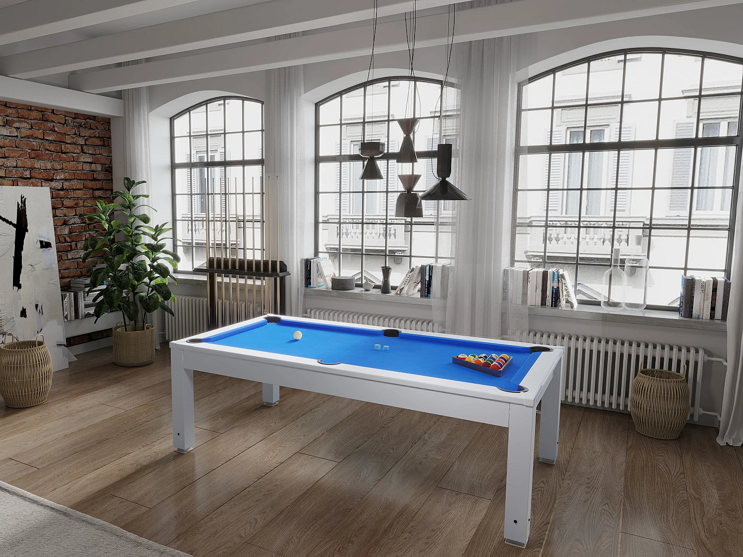 Biljart SNOOKER tafel moduleerbaar - Regelbare hoogte - 207 x 114 x 79 cm