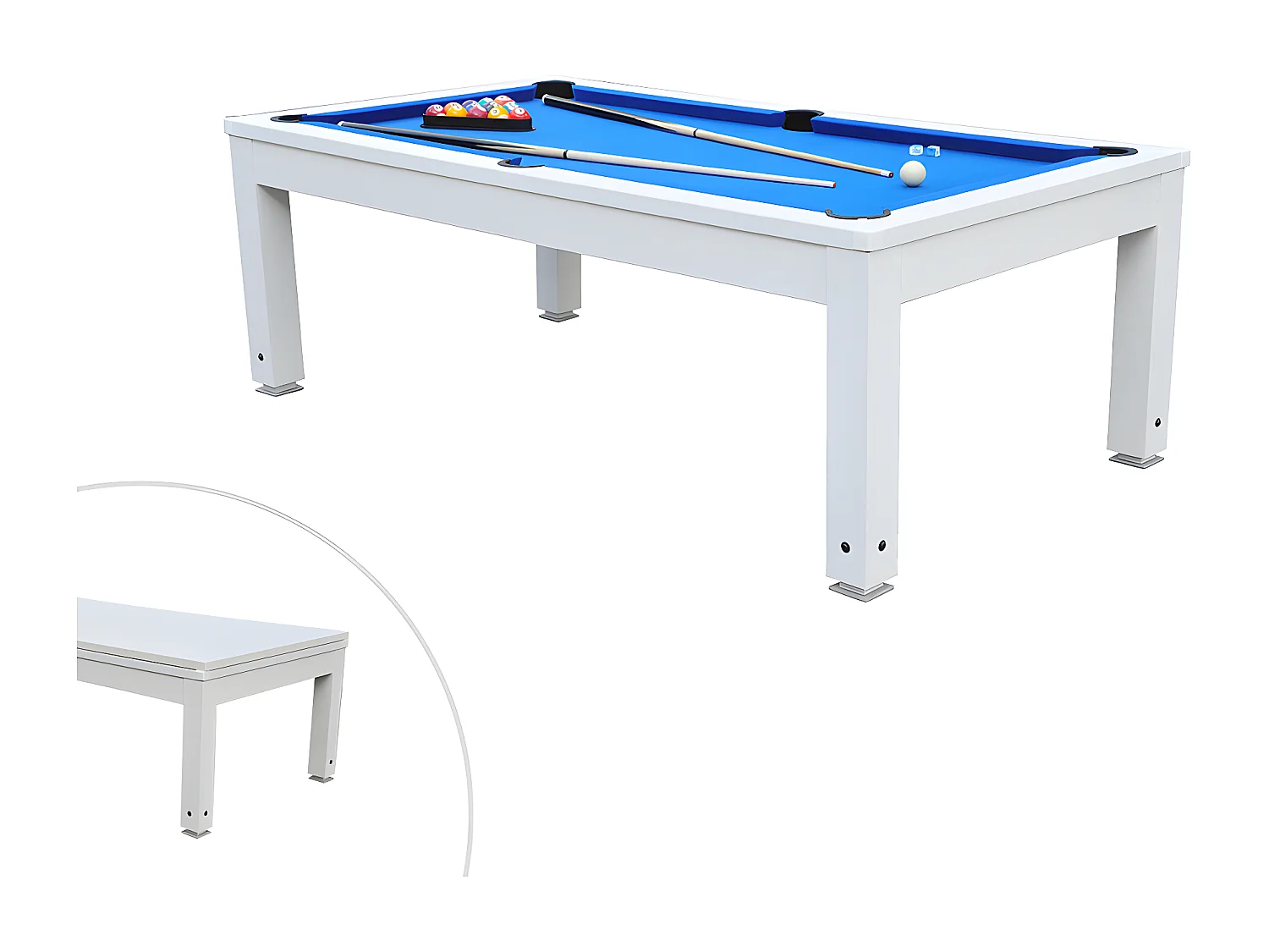 Mesa de billar transformable SNOOKER - altura ajustable - 207x114x79 cm