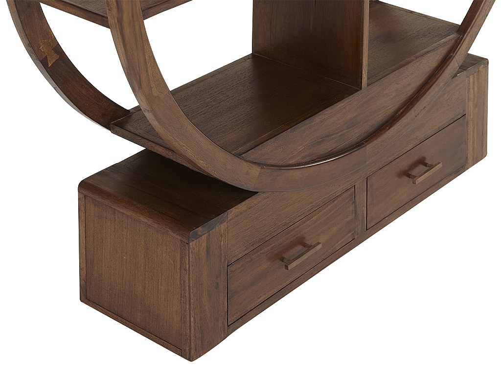 Estantería de teca maciza con 2 cajones OPIUM II