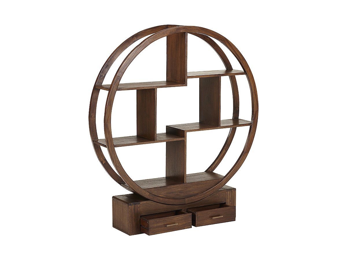 Raumteiler Holz Opium II - Teak massiv - 2 Schubladen