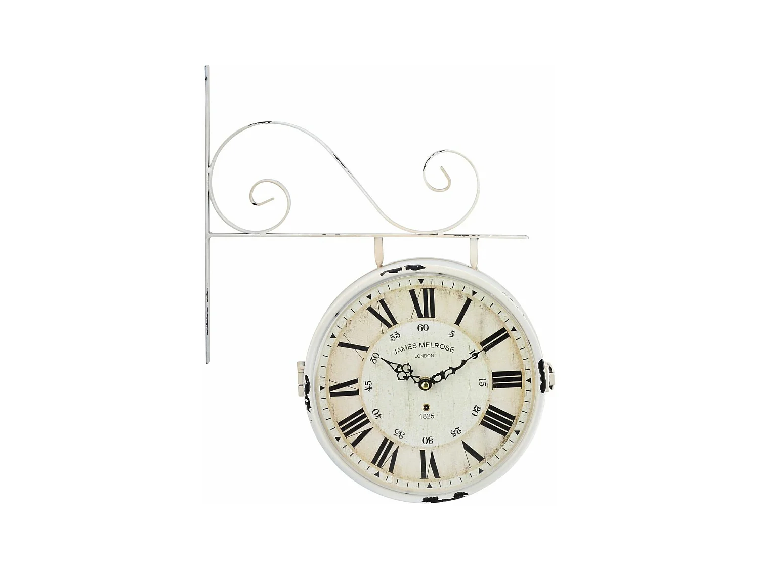 Horloge murale double face style vintage FAUBOURG en fer - L.34 x H.41,5 cm