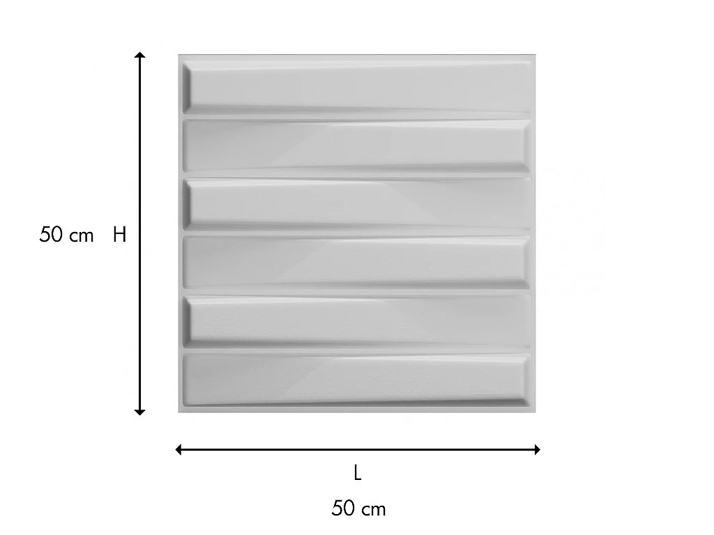 Painel de parede 3D STRAIT para pintar - pack de 3m² - Lote de 12 peças