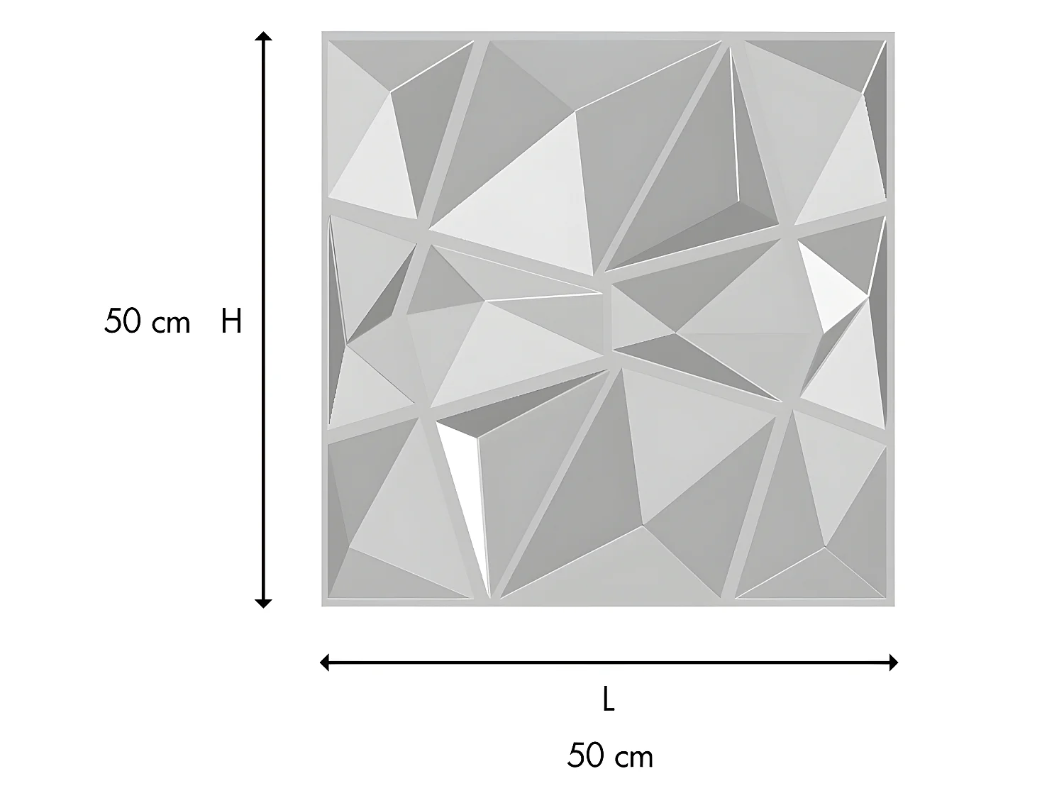 Wandpaneel 3D ANGLY om te verven - Set van 12 stuks, 3m²