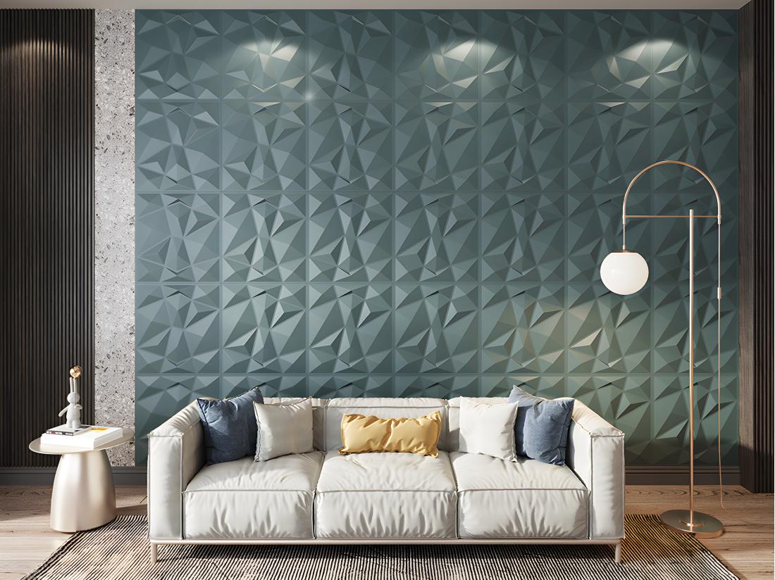 vente unique Panneau mural 3D à peindre - pack de 3m² - lot de 12 pièces - ANGLY