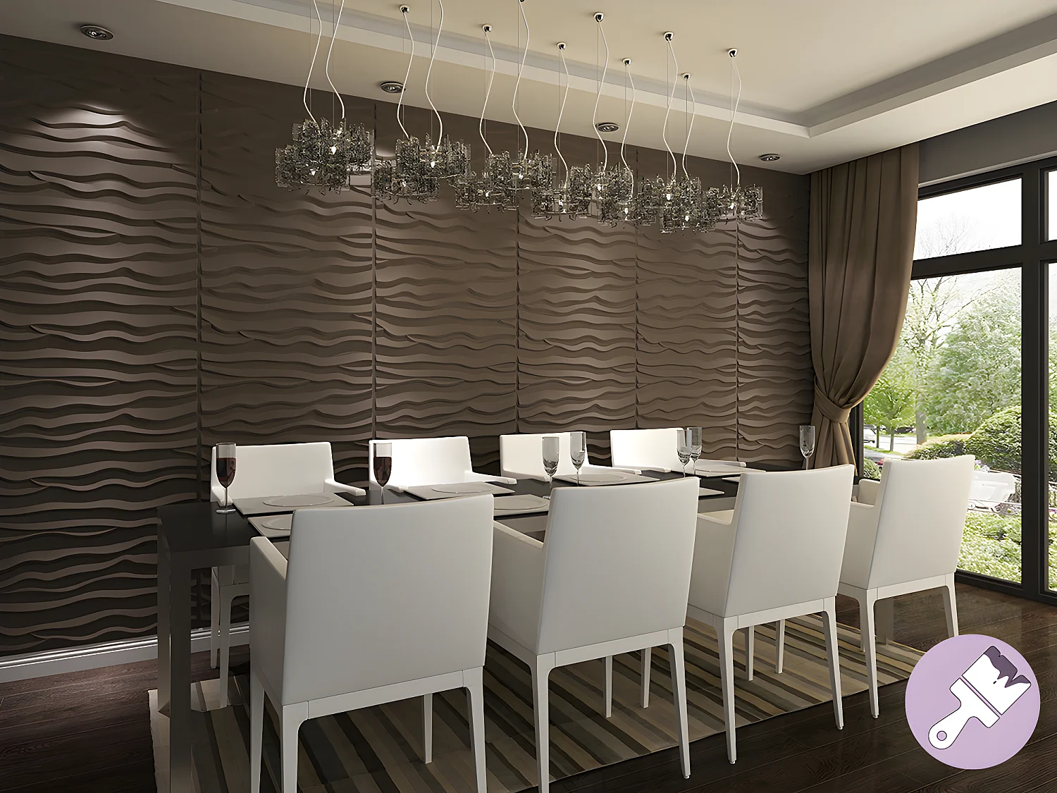 Panel mural 3D HYPPOS para pintar - Pack de 3m2 - lote de 6 piezas