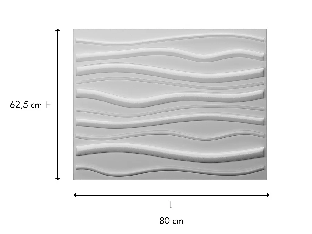 Panneau mural 3D à peindre - pack de 3m² - lot de 6 pièces - SANDLE