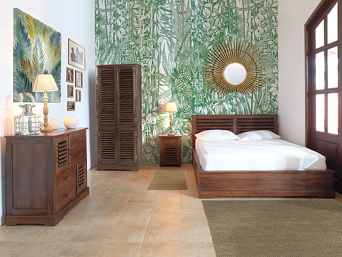 Kleiderschrank Holz massiv Bali II - 4 Türen günstig