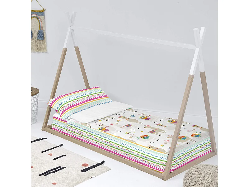 Saco nórdico Cama 90 (90x200 cm) Sin relleno Cute llamas