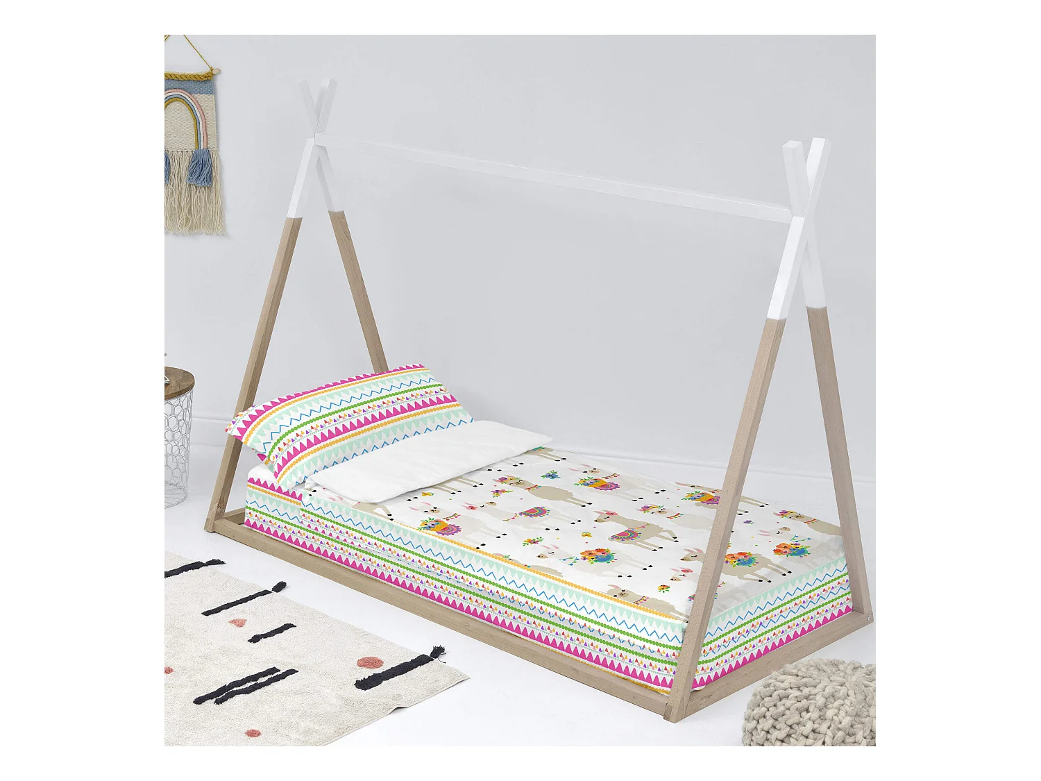 Saco nórdico Cama 90 (90x200 cm) Sin relleno Cute llamas