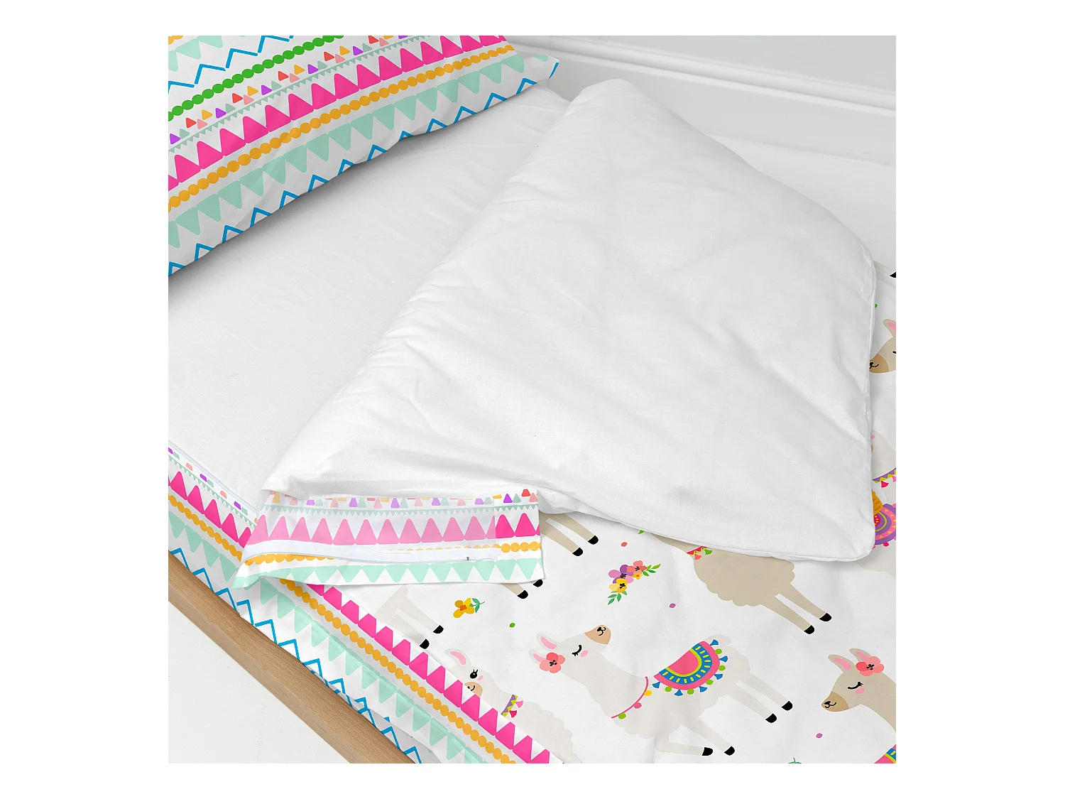 Saco nórdico Cama 90 (90x200 cm) Sin relleno Cute llamas