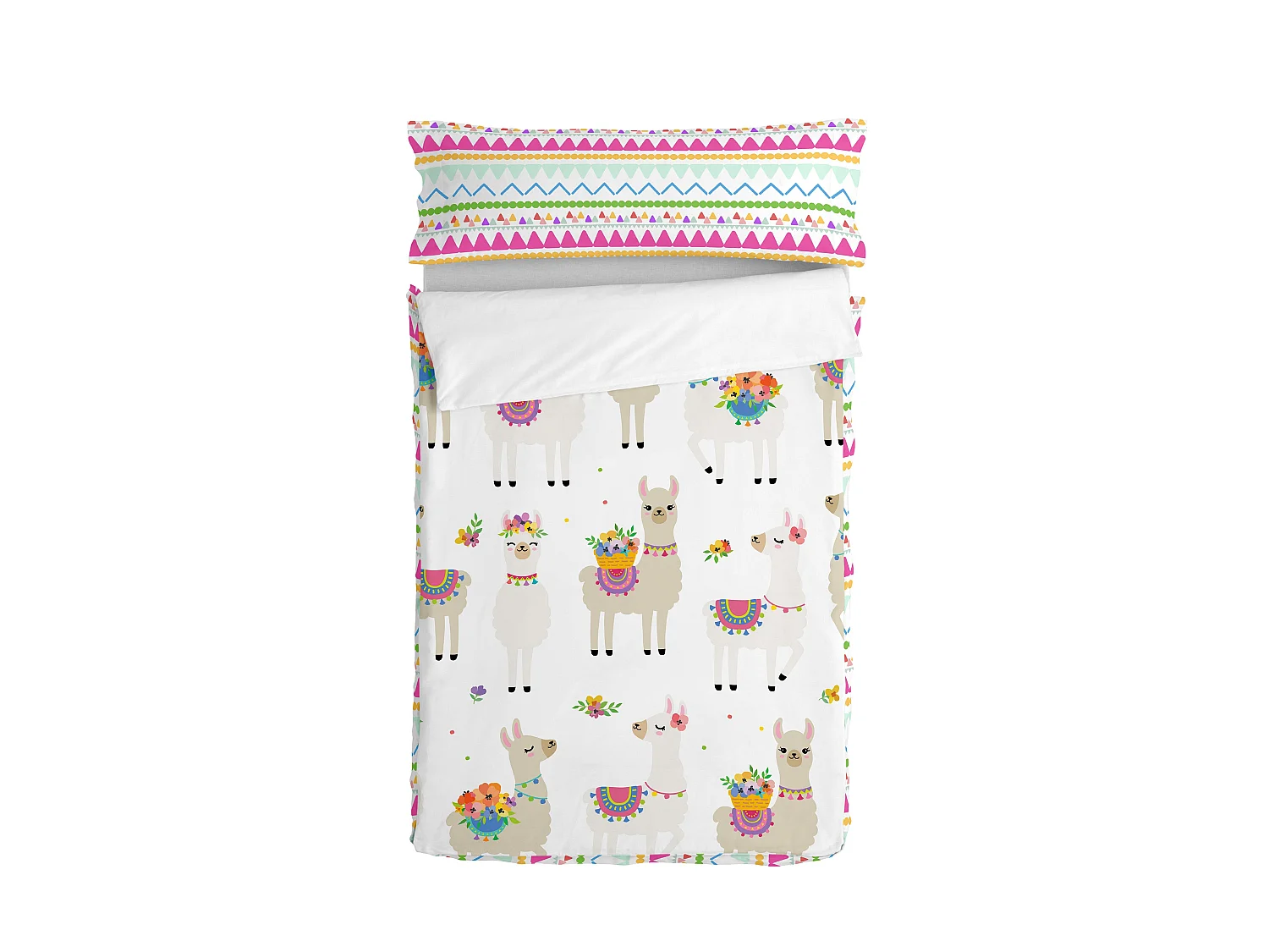 Saco nórdico Cama 90 (90x200 cm) Sin relleno Cute llamas