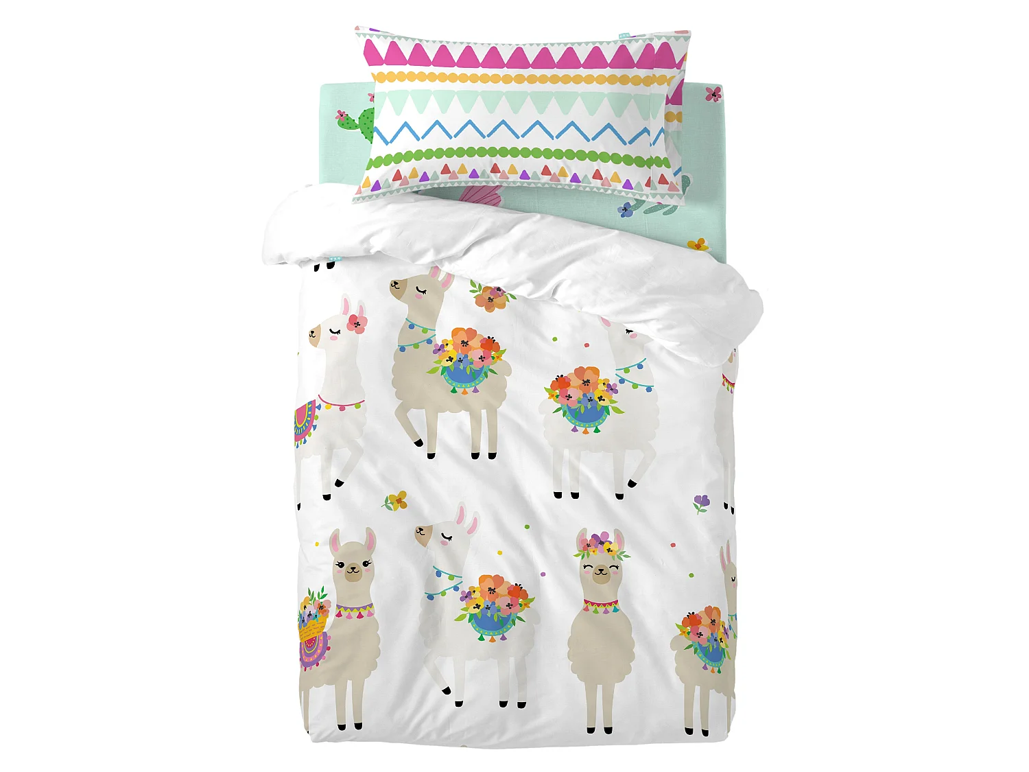 Bettbezug-set Kinderbett 100x120 cm Cute llamas