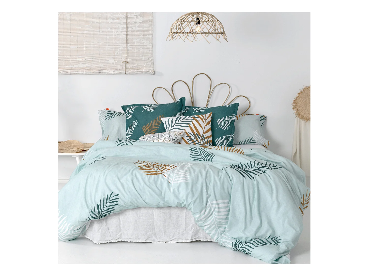 Funda nórdica Cama 105 (180x220 cm) Foliage mint