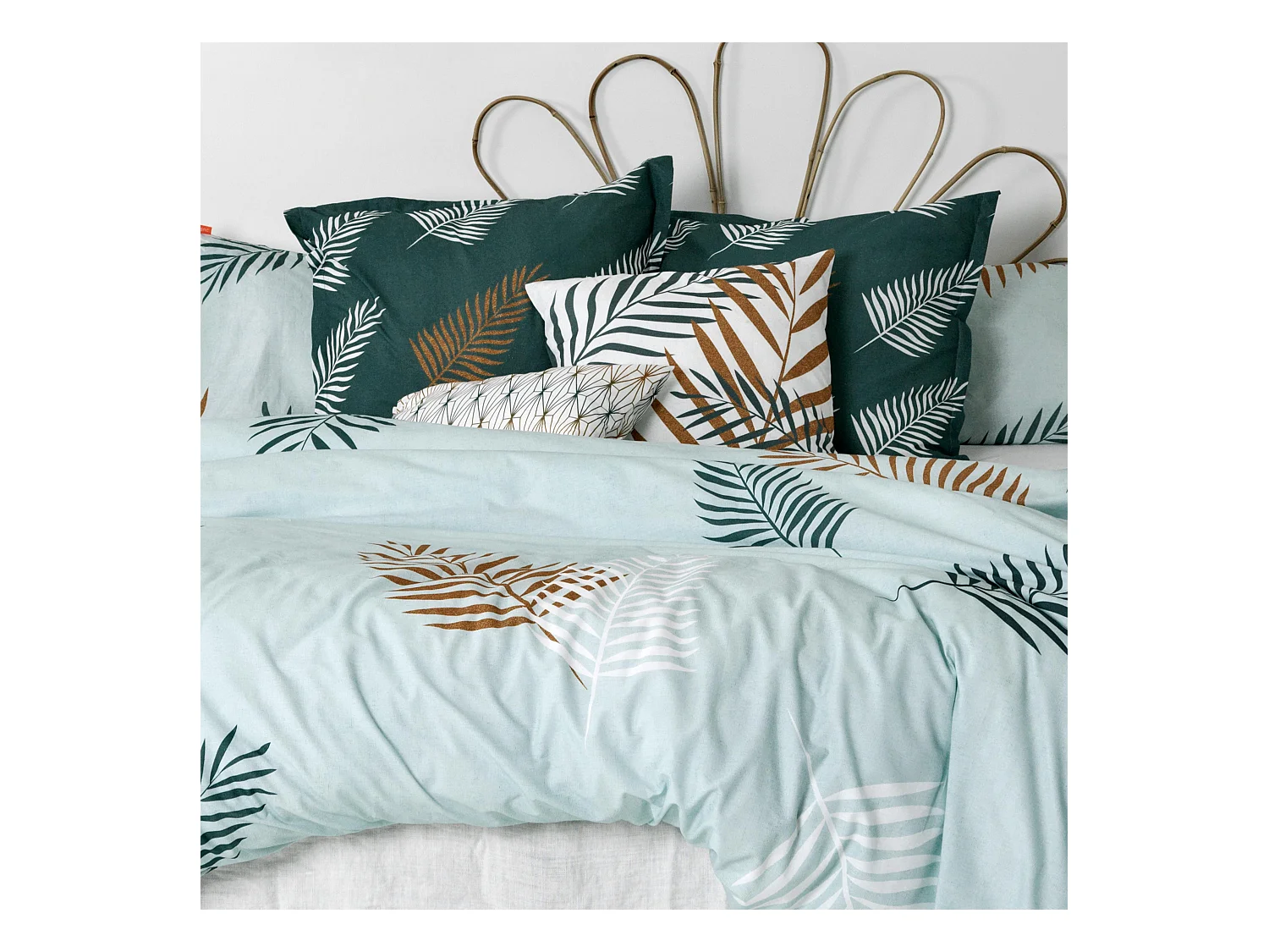 Funda nórdica Cama 105 (180x220 cm) Foliage mint