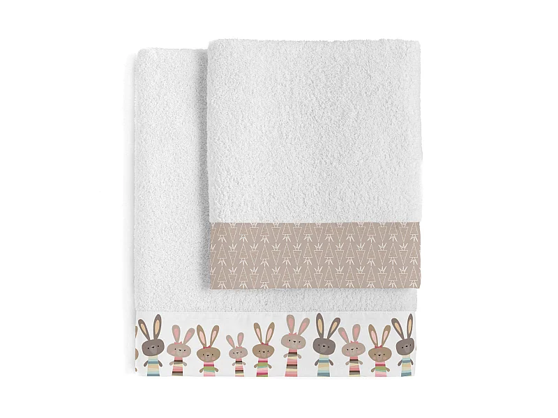 Juego toallas Pack de 2 Rabbit family