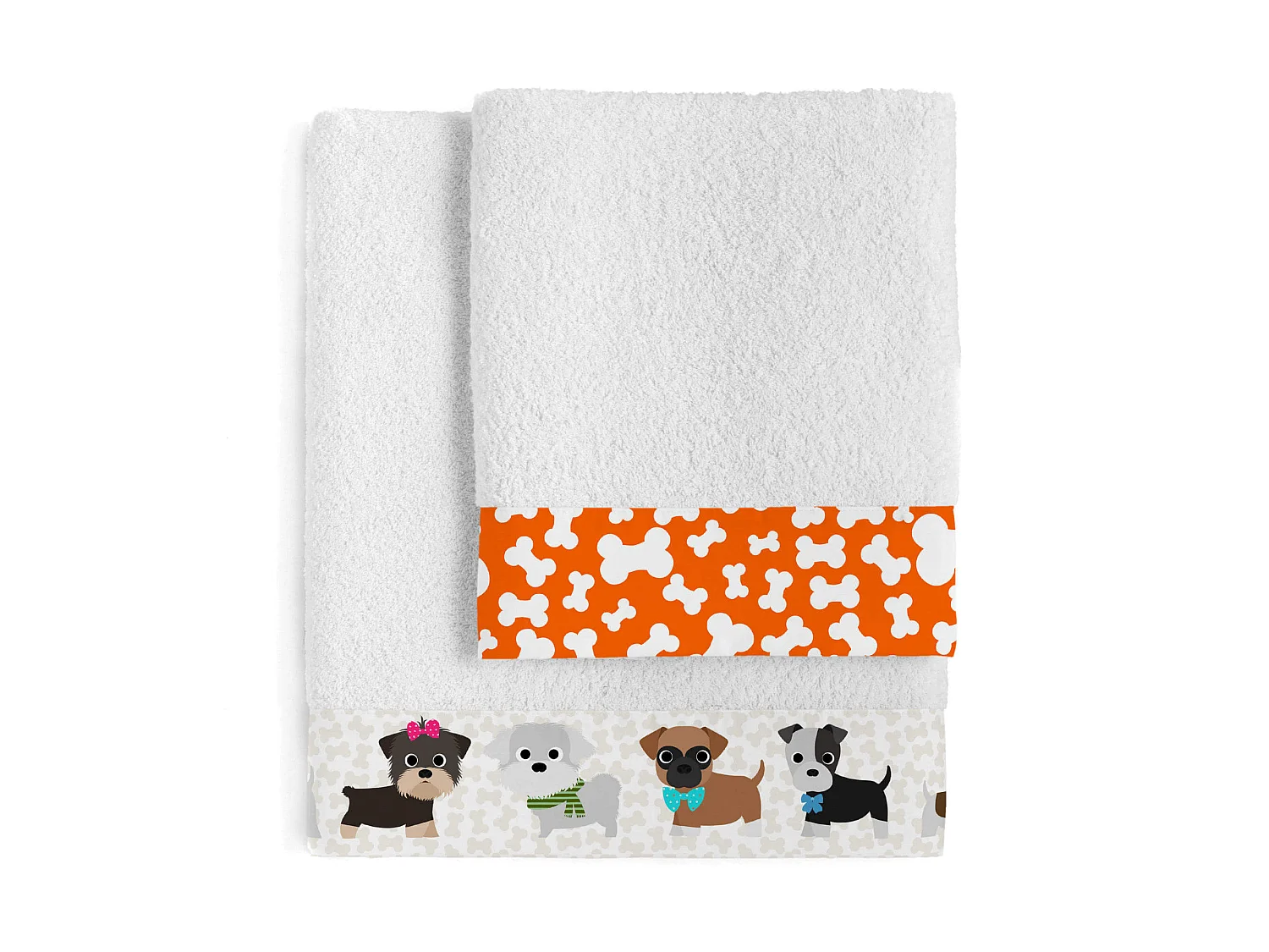 Lot de serviettes Pack de 2 Dogs