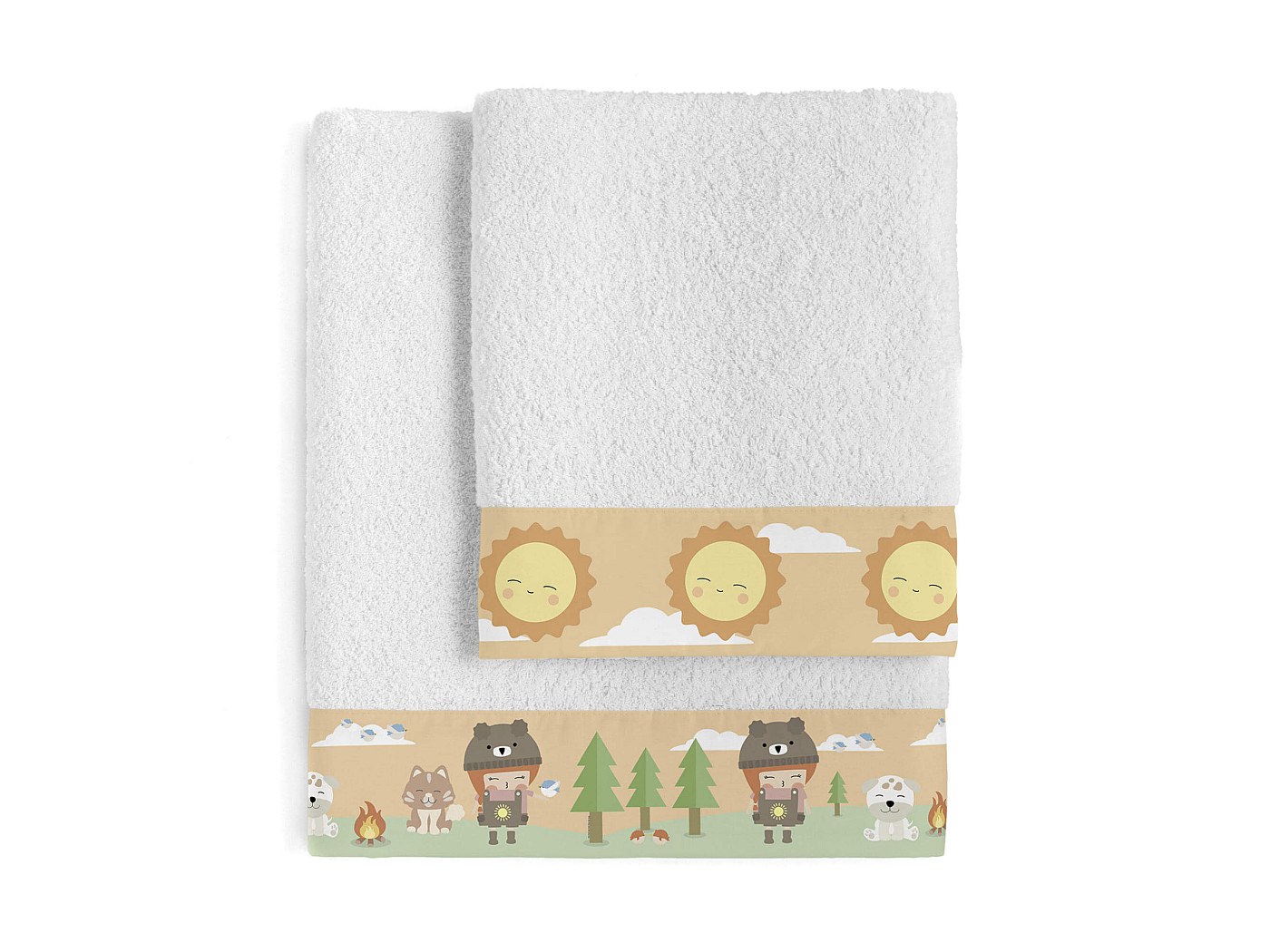 Set Di 2 Asciugamani SKL Home A Forma Di Gatto – Bianco/grigio, In Spugna Jacquard, Morbidi E Assorbenti, Per Bagno E Cucina