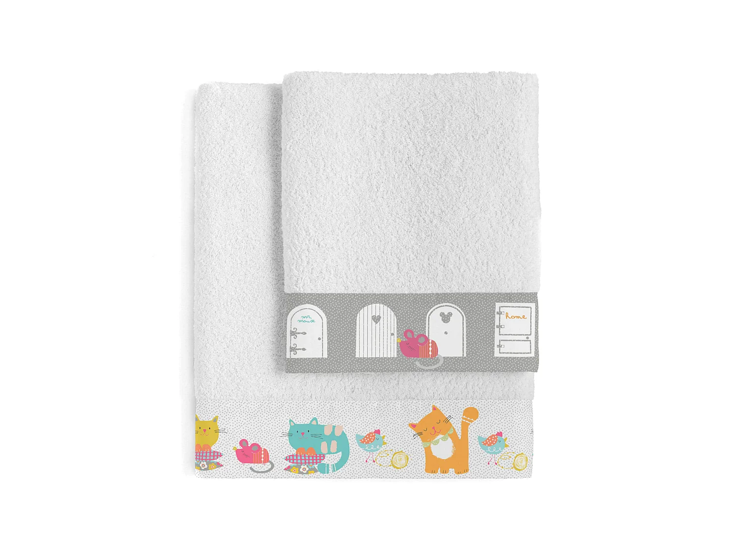 Handtuch- set Pack of 2 Cat & mouse