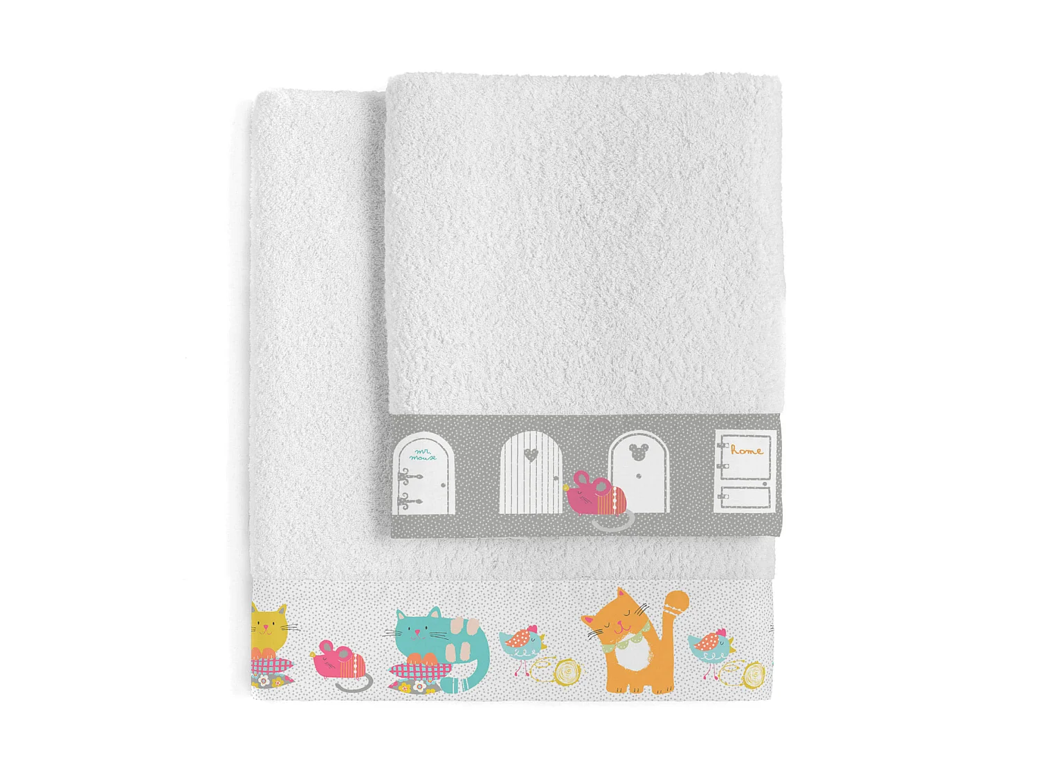 Handtuch- set Pack of 2 Cat & mouse