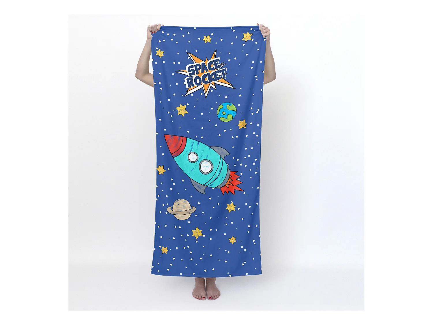 Serviette 70x150 cm Space rocket