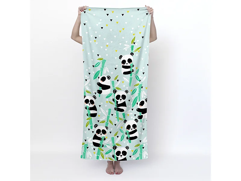 Toalla 70x150 cm Panda garden blue