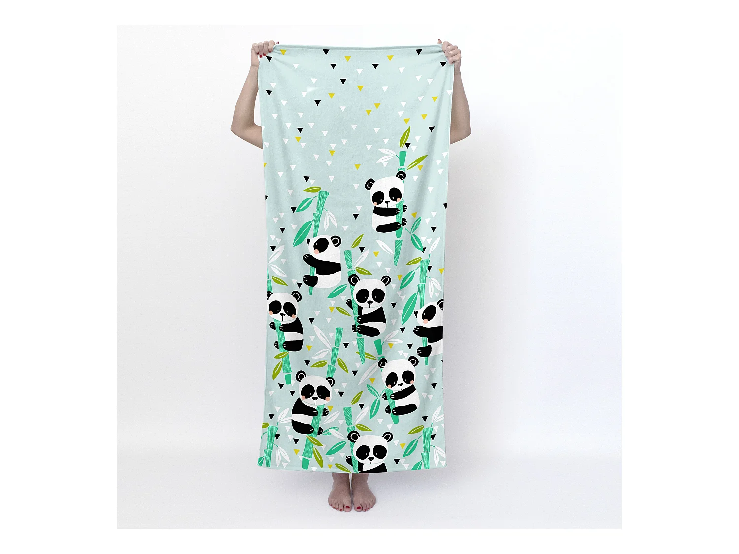 Toalla 70x150 cm Panda garden blue