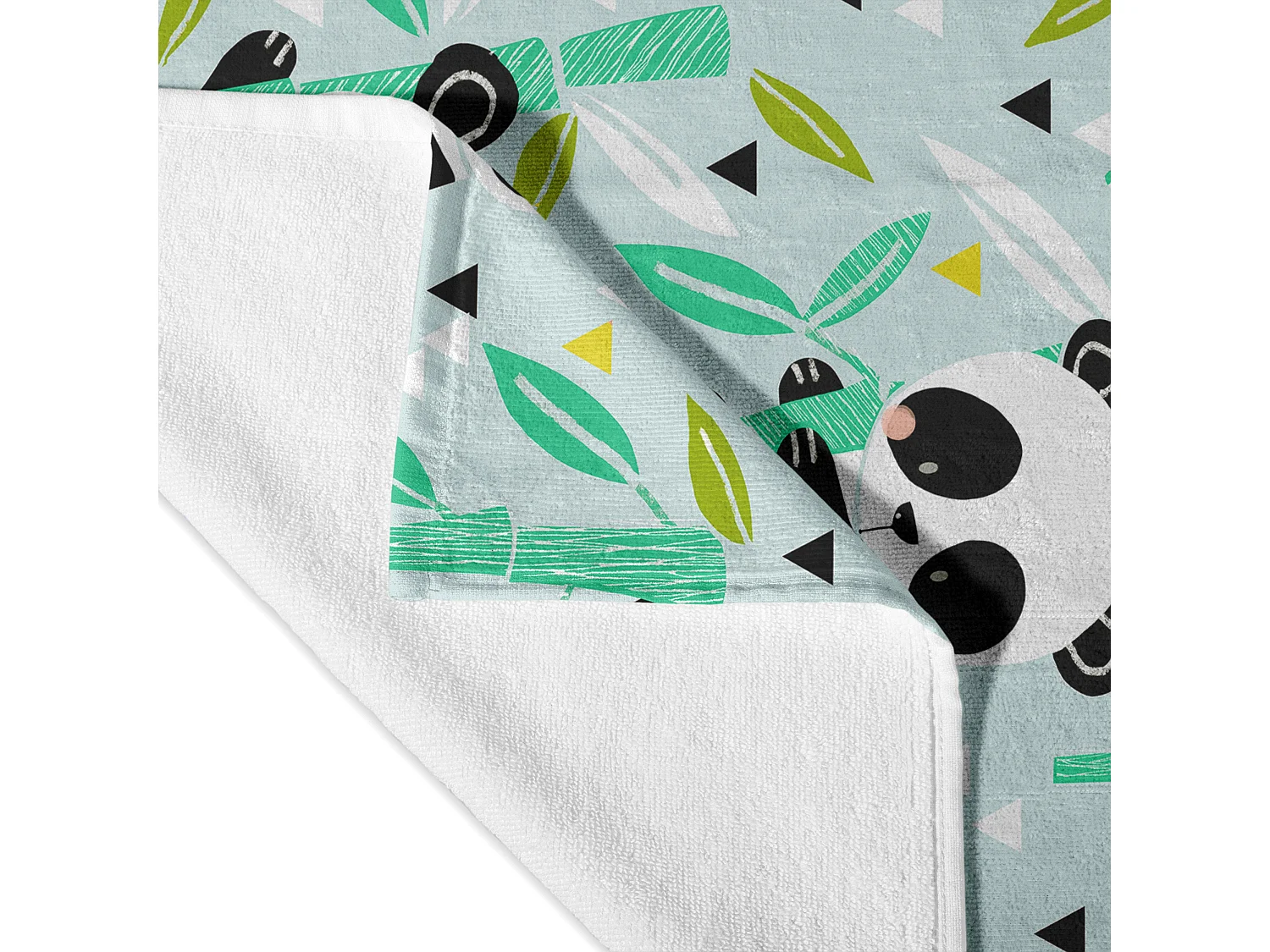 Asciugamano 70x150 cm Panda garden blue