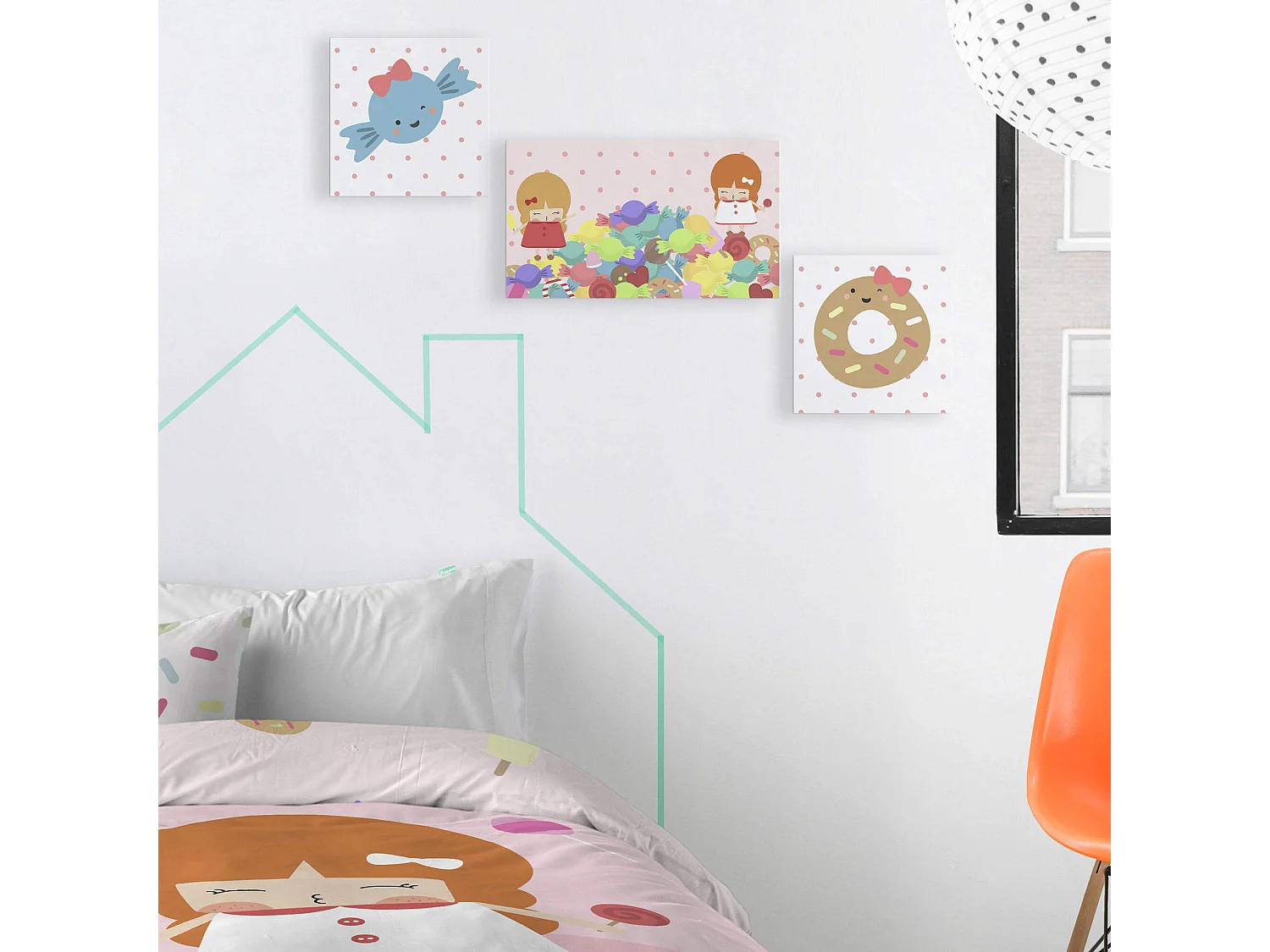 Wandkunst 27x27 cm Candies