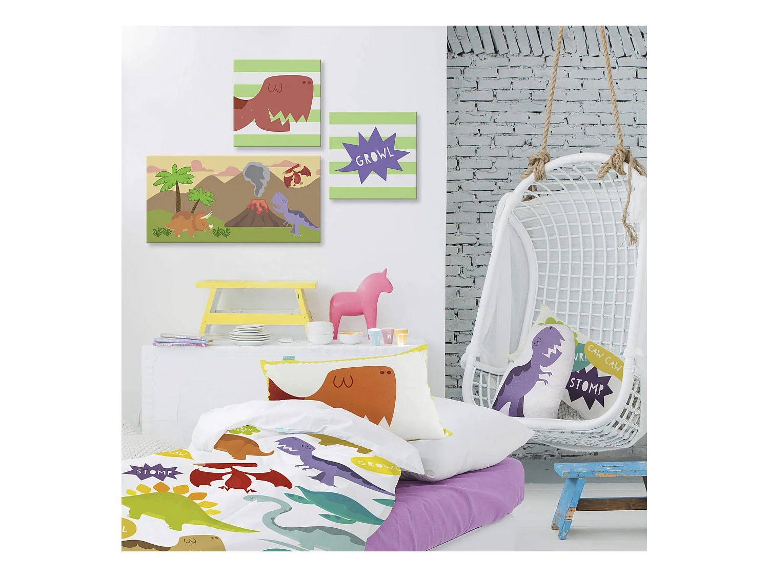 Wandkunst 27x27 (B) cm Dinosaur