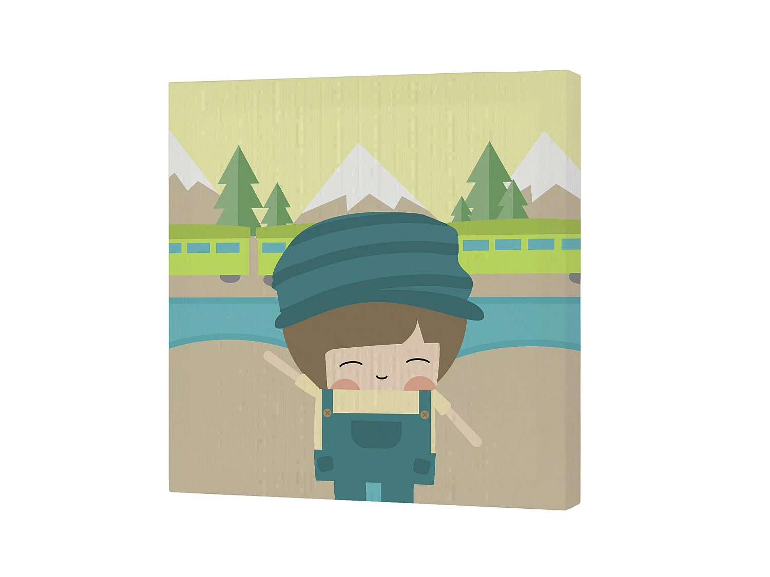 Toile 27x27 cm Train