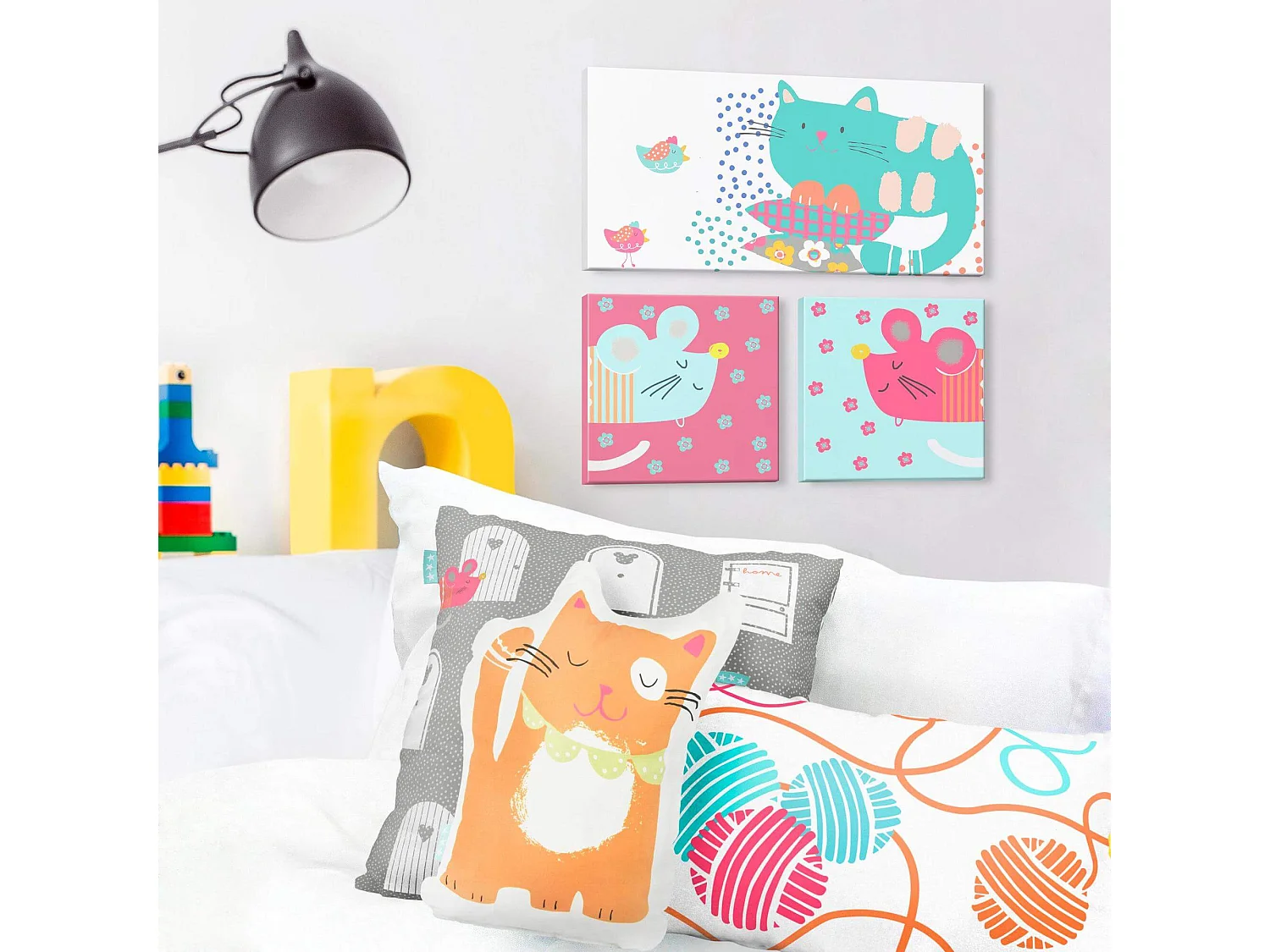 Wandkunst 27x27 cm Cat & mouse