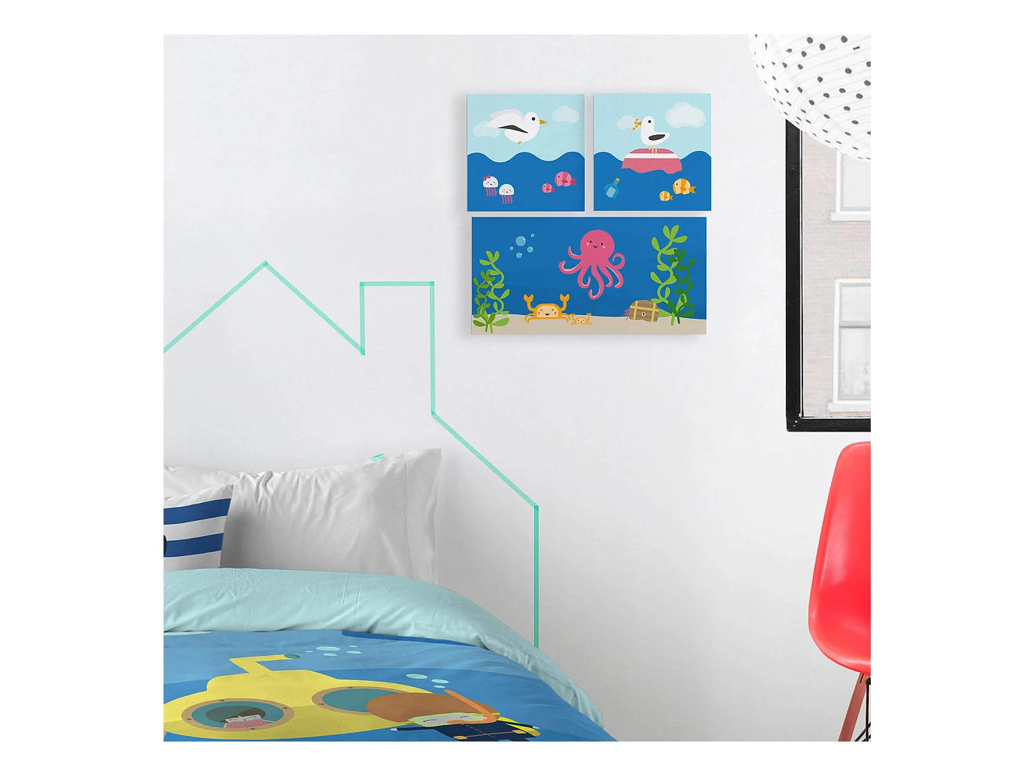 Wandkunst 27x27 (B) cm Yellow submarine