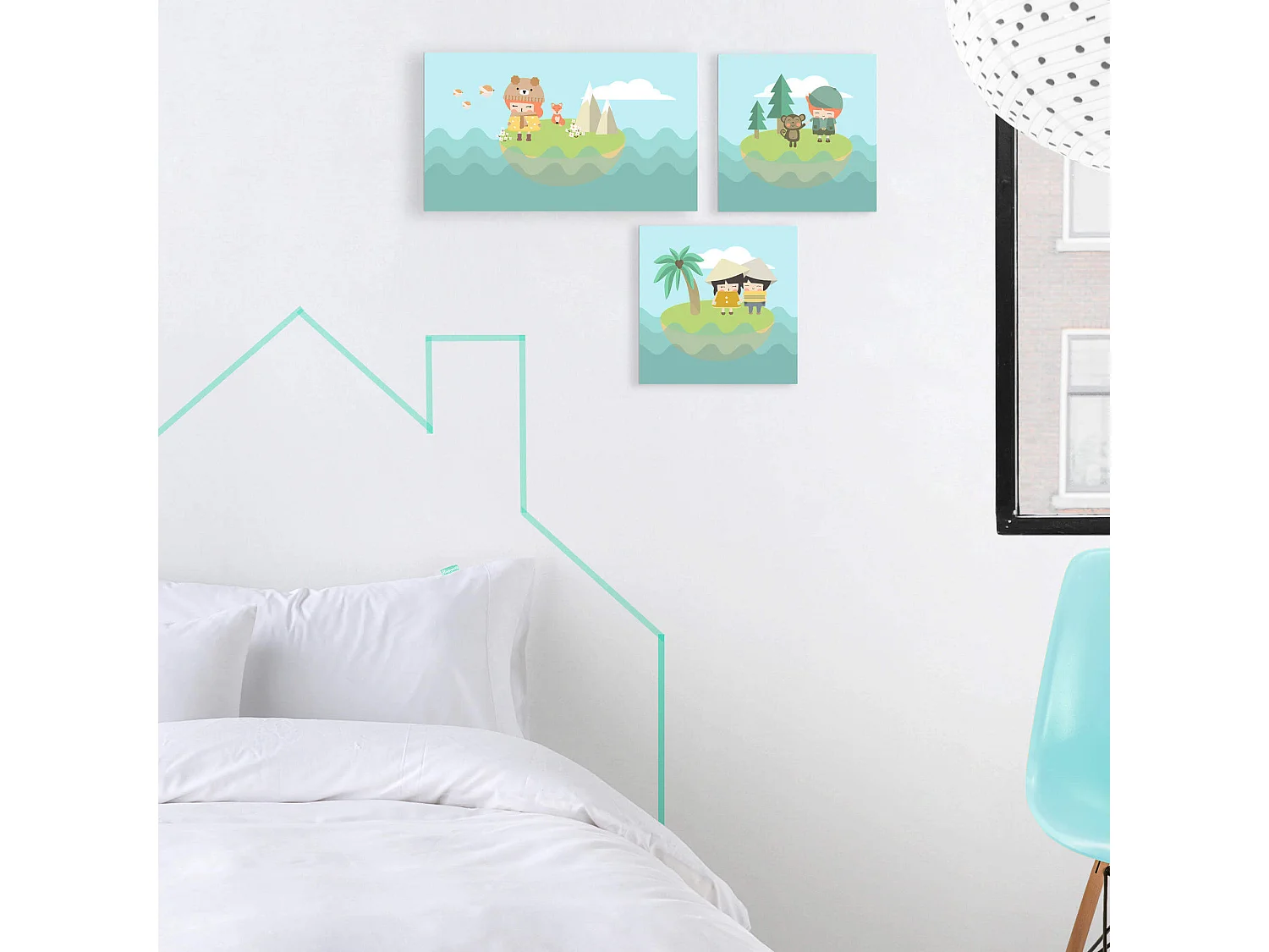 Toile 27x54 cm World map