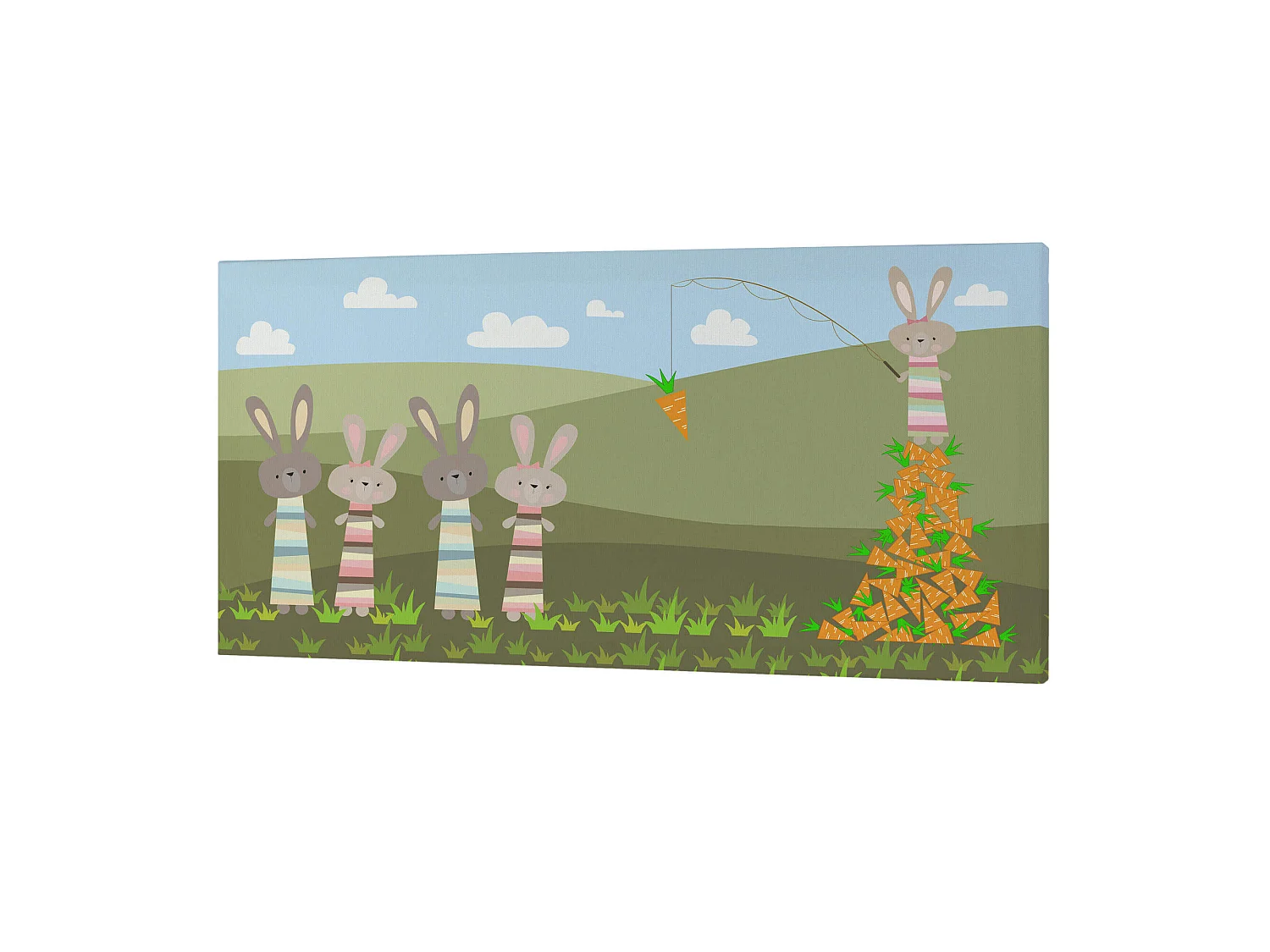 Wandkunst 27x54 cm Rabbit family