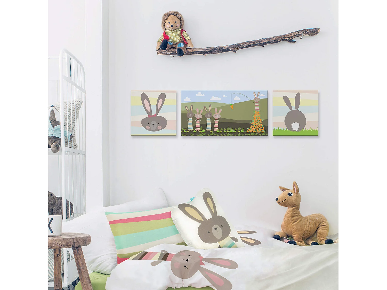 Wandkunst 27x54 cm Rabbit family