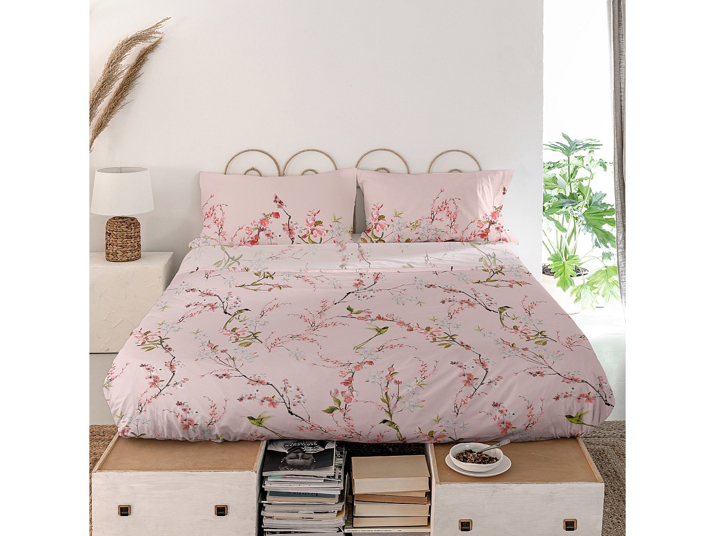 RODGERSIA lenzuolo con angoli, rosa/bianco, 180x200 cm - Italia