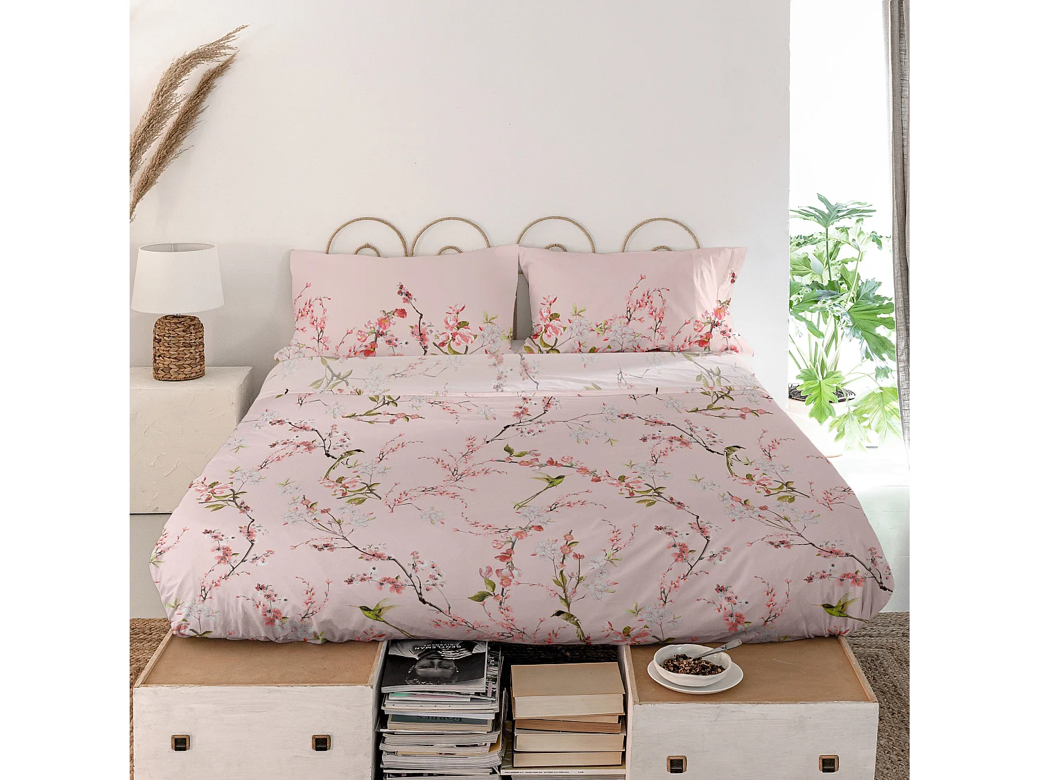 Drap 240x270 cm Chinoiserie rose