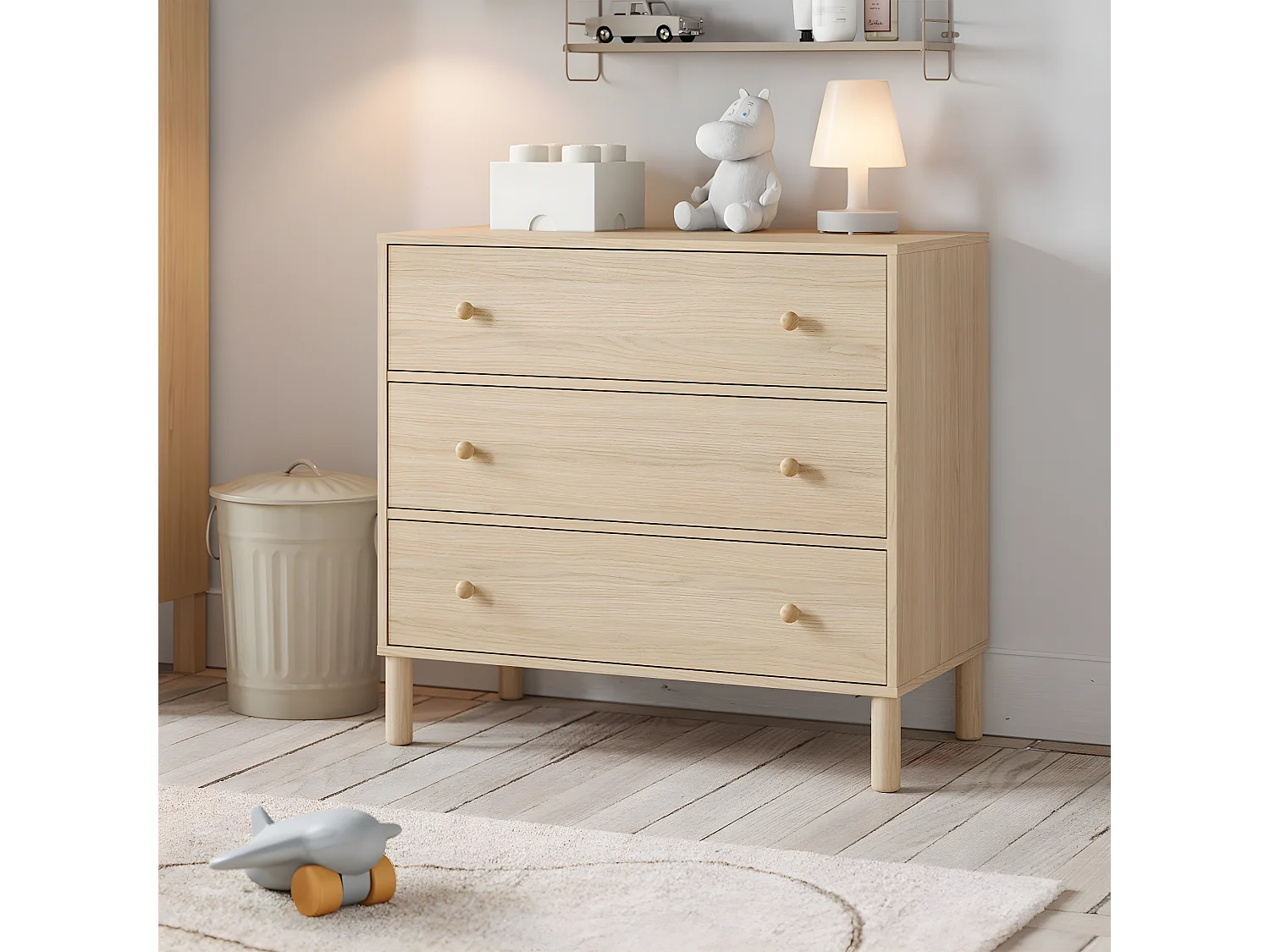 Commode 3 tiroirs Tela - L90 cm