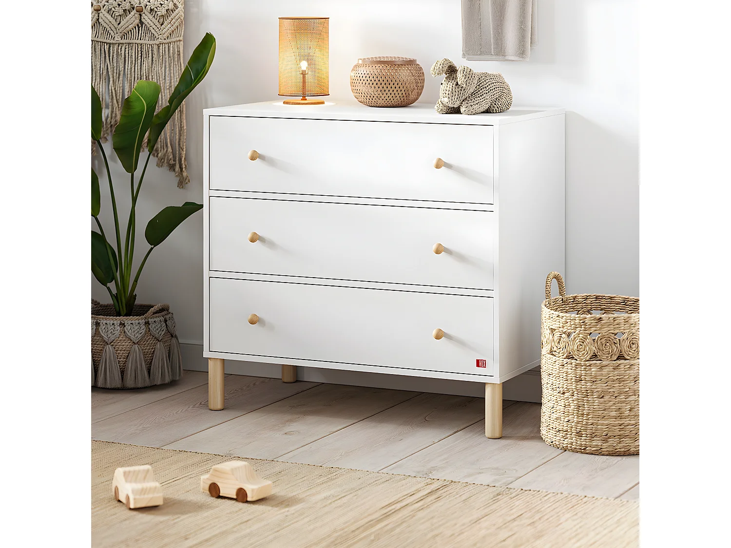 Kommode 3 Schubladen Tela - L90 cm