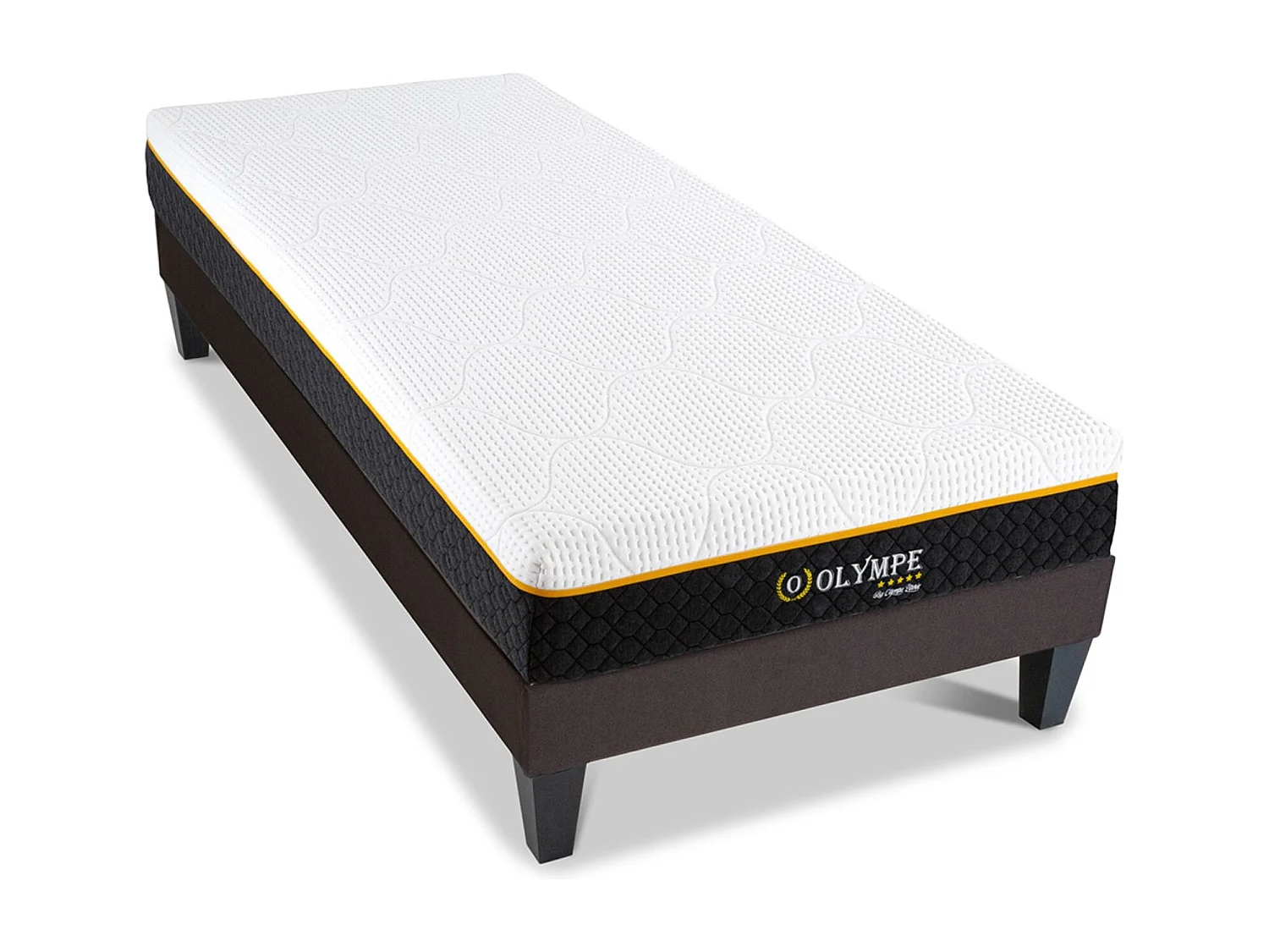 Ensemble matelas à mémoire de forme ferme + sommier en bois