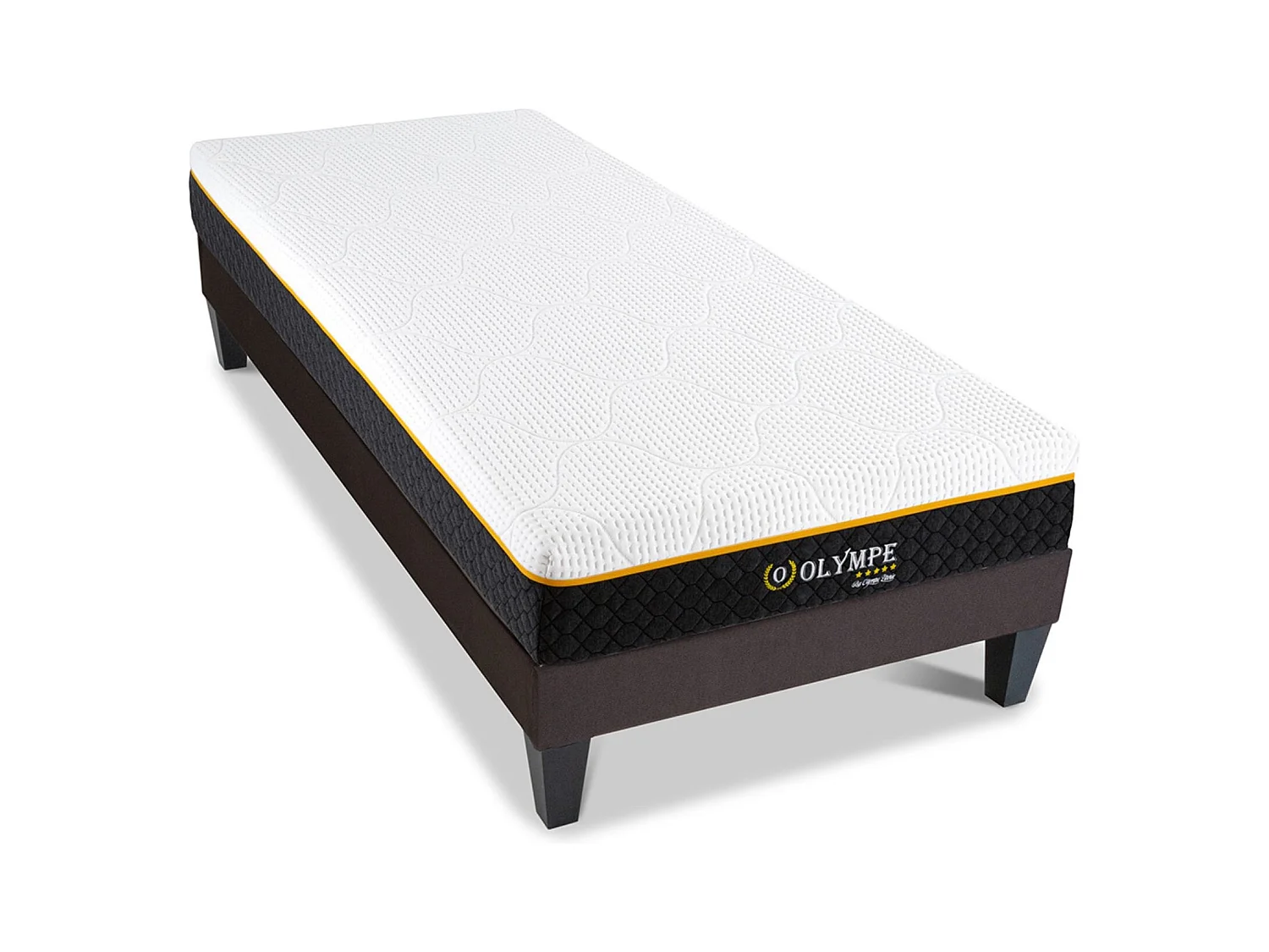 Ensemble matelas à mémoire de forme ferme + sommier en bois