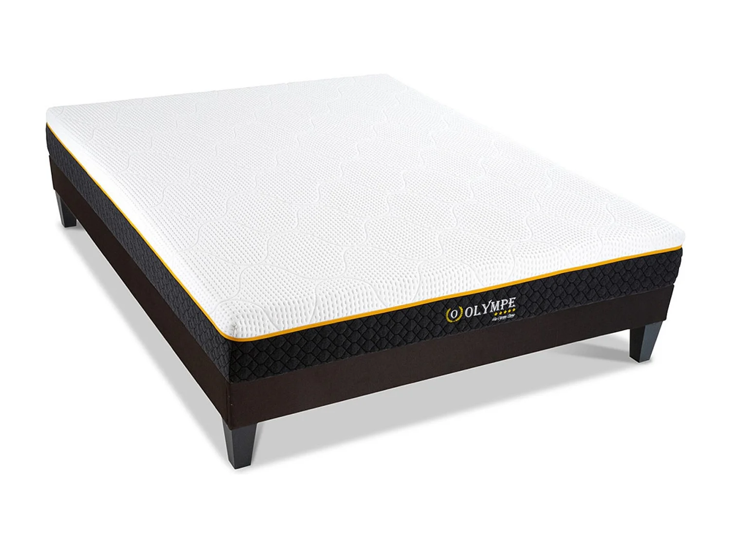 Ensemble matelas à mémoire de forme ferme + sommier en bois