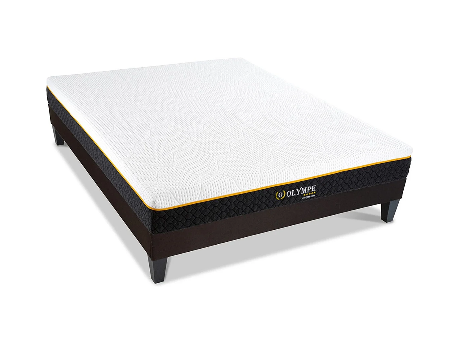 Ensemble matelas à mémoire de forme ferme + sommier en bois