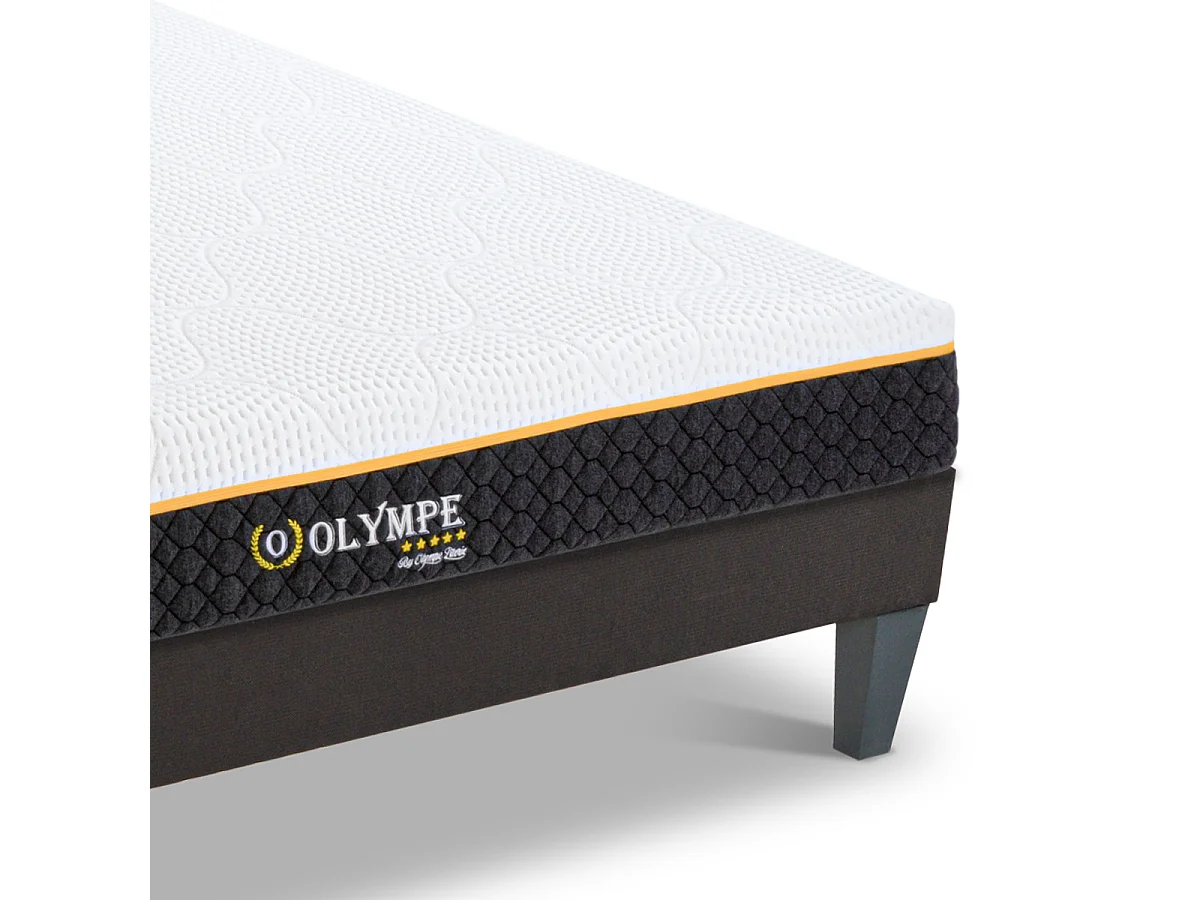 Ensemble matelas à mémoire de forme ferme + sommier en bois