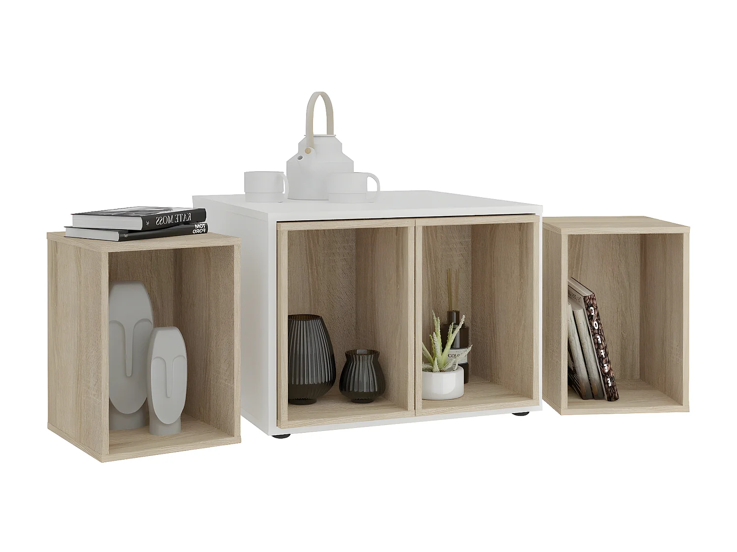 Table basse avec 4 compartiments amovibles Joker 1 - L71,5 x H50 cm